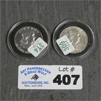 (2) Uncirculated Silver Franklin Half Dollars