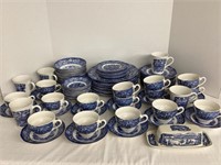 85 Pcs Staffordshire Liberty Blue Ironstone