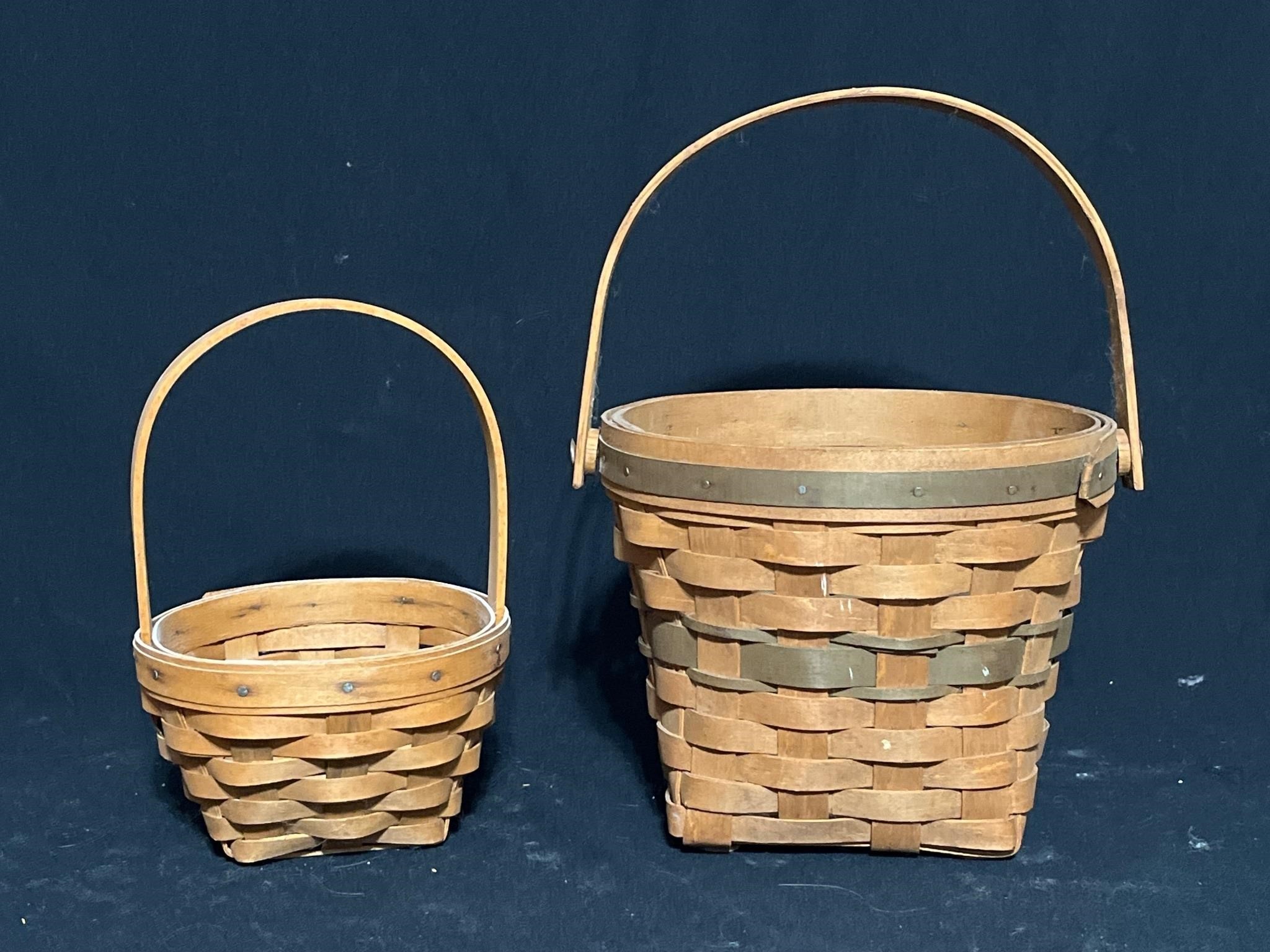 Two Longaberger Baskets. Handwoven.