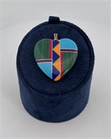 Zuni Indian Heart Necklace Pendant