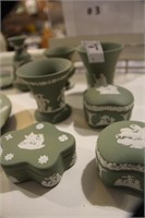 14 Pieces Of Green Wedgewood