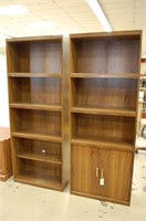 2 Wood Book Shelves W/ Adjustable Shelves