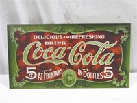 Tin Sign Coke 1900's 5 Cents