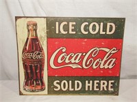 Coca Cola Tin Sign (Ice Cold) 12 1/2" T x 16" W