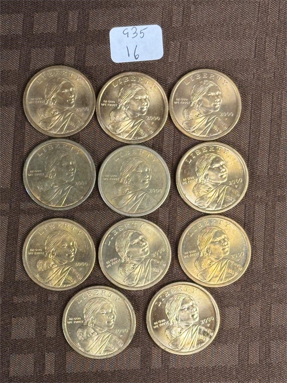 Lot of 11 Sacagawea Dollar Coins