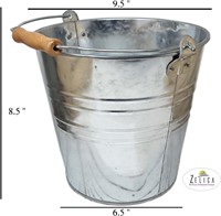 Large Metal Bucket 1.875 Gallon (2 Pack) Pail Tin