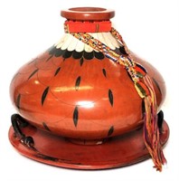 Southwest Inspired Painted Pottery Bowl Vase
