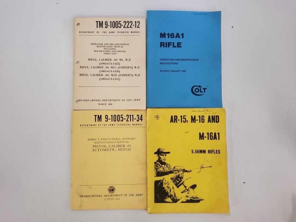 4 Military Technical Manuals, Vintage