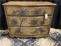 beautiful bamboo hand painted palm trees chest