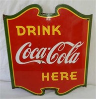 1939 DRINK COCA-COLA HERE PORC. FLANGE