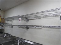 LOT, (3) WALL MOUNTED WIRE SHELVES