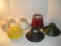 Vintage Glass and Metal Lamp Shades