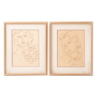 Henri Matisse. Two lithographs from "Ronsard's"
