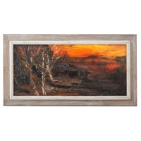 Gladys Hack Goldstein. "Sunset," oil on canvas