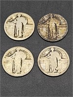 4- Standing Liberty Quarter Dollars