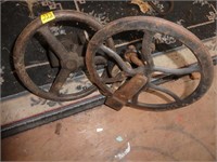 Pair of 2 Cast-Iron Wheels