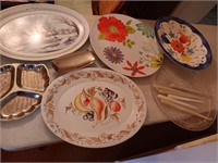 Plastic trays candles porcelain platter is