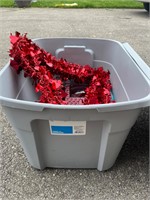 18 Gal Tote w/ Lid Full of Valentines Decorations