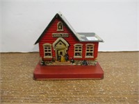 Vintage Tin School House Bank