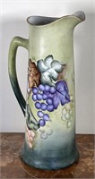 Vintage porcelain hand painted French pitcher