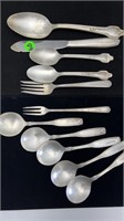 11PC THE DUNES SILVERPLATED MISC. SILVERWARE