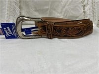 Tony Lama Leather Belt Sz 45