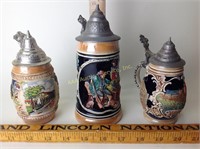 (3) Beer Steins