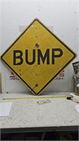 Vintage Road Sign, "Bump", Yellow, Reflective,