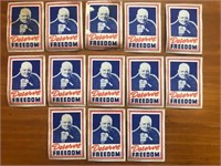 Lot of 13 WWII Churchill "Deserve Freedom" Stamps