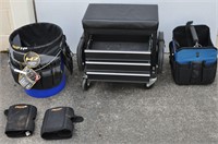 Mechanics stool and tool bins