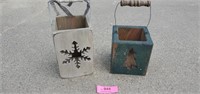 Primitive Box Candle Holders