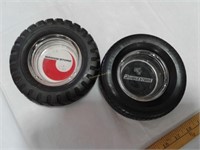 2 Bridgestone tire ashtrays