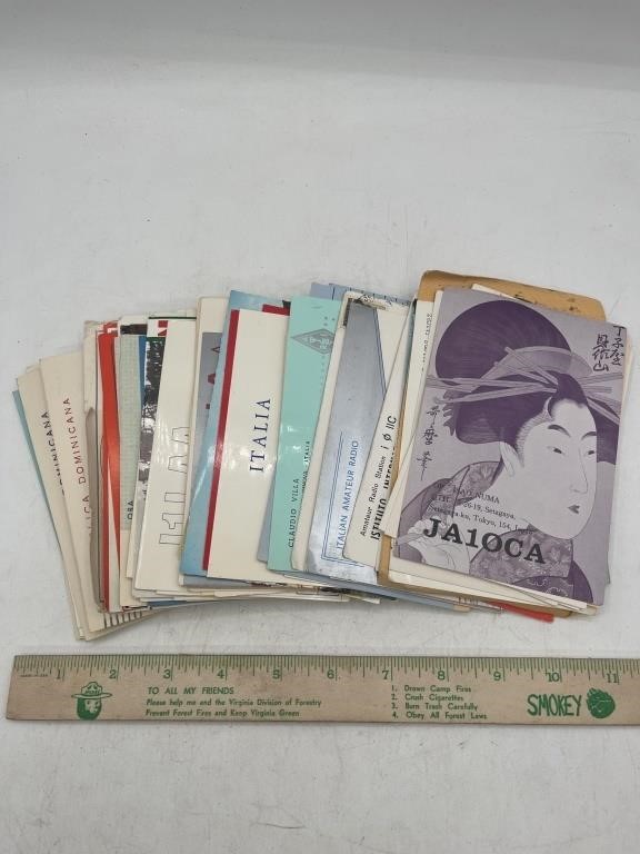 Vintage approx 50 Hamm Radio post cards from all