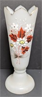 10" Antique Bristol Satin Glass Vase w/ Crown