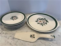 Serving Plate with 6 Small Plates and Server