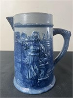 Flemish Jug Kenny & Levan Blue Salt Glaze Pitcher