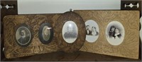 Lot of 3 Pyrography Frames w Antique Photos