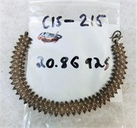 C15-215  sterling woven chain bracelet 20.8g