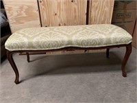Vintage Queen Anne Style Padded Bench