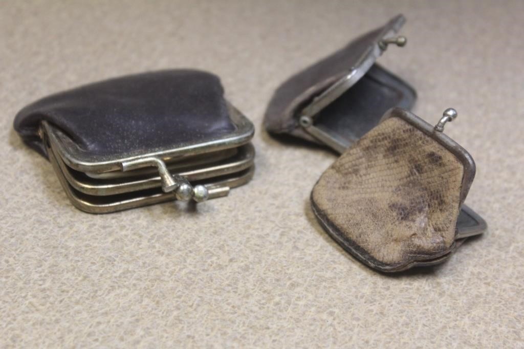 lot of 3 minature leather purses