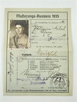 1935 MUSTERING ID WITH UNIFORMED PHOTO
