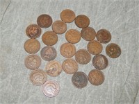 1889-1909 run of 23 Indian Head Cents all Differen