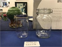 TWO GLASS CANNING JARS