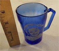 Vintage Blue Shirley Temple Glass