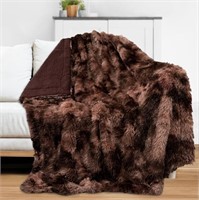 WFF4797  PAVILIA Faux Fur Throw Blanket, 60x80".