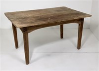 Poplar work table, 2 board top, square leg base,