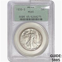 1939-S Walking Liberty Half Dollar PCGS MS65