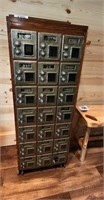 Vintage post office boxes w/ combos 45" x 17" x 12