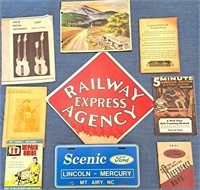 RAILROAD SIGN MUSIC GUITAR HARMONICA BOOK FORD LOT