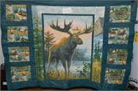 Quilted Wildlife Throw & (2) Matching Pillows 63"